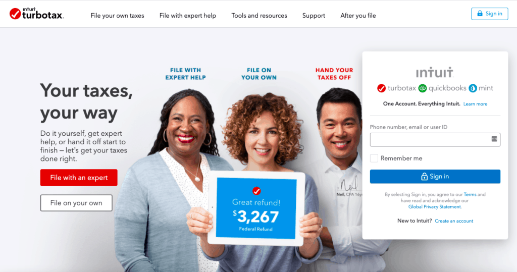 TurboTax software for freelancers and self employed